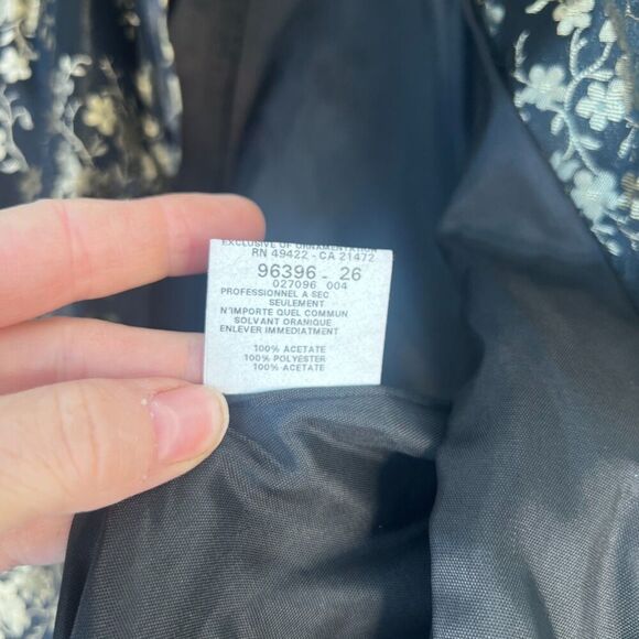 Scott McClintock Millennium 2000 Black Brocade Floral Vintage Blazer Size 10 - Picture 4 of 10